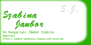 szabina jambor business card